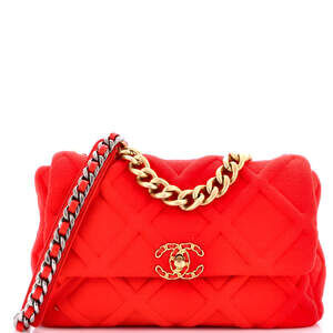 Chanel 19 Flap Bag Quilted Jersey Large #220616C33B